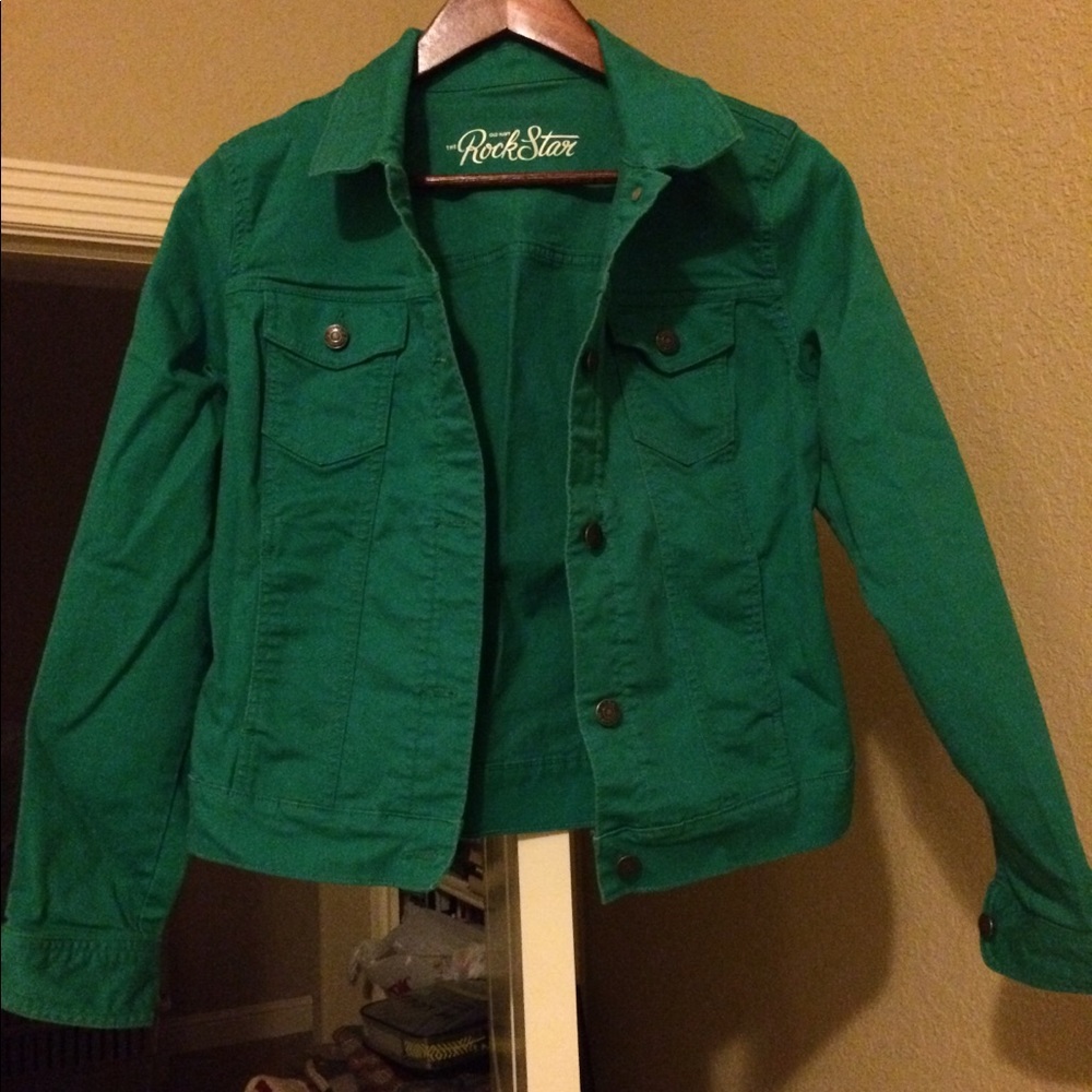 Spring green light denim jacket